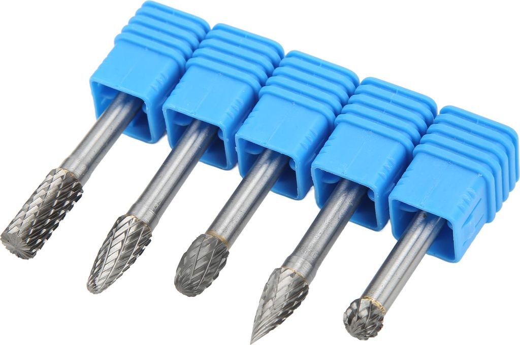 5Pcs/Set Hartmetall Rotary Burrs Bits Set 6x8mm Doppelschnitt für Polieren Schleifen Gravieren BohrenADEFG