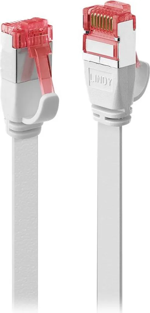 Câble patch plat 0.30m Cat.6 blanc idéal pour box internet et switch