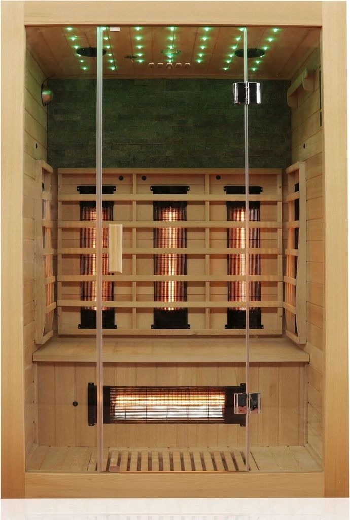 Dewello Infrarotkabine Infrarotsauna MILTON 135cm x 105cm inkl. Vollspektrumstrahler, Bodenstrahler