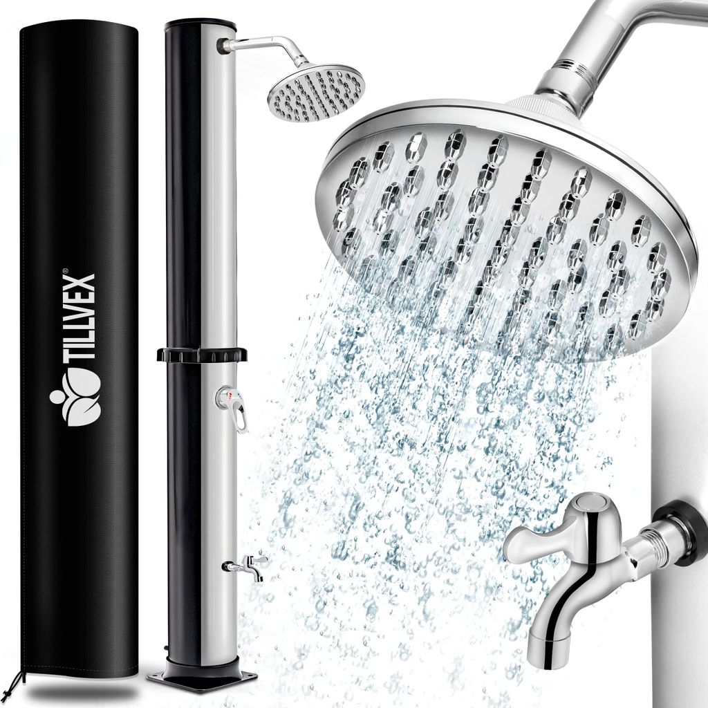 tillvex solární sprcha 20L černá/stříbrná včetně ochranného Obrázek produktu 