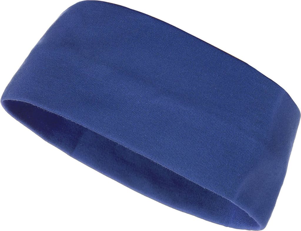 modAS Uni Stirnband Maritim für Kinder - Ohrwärmer zweilagig aus Baumwolle in Royal Größe 1 - bis 48 cm Kopfumfang (Kleinkind)