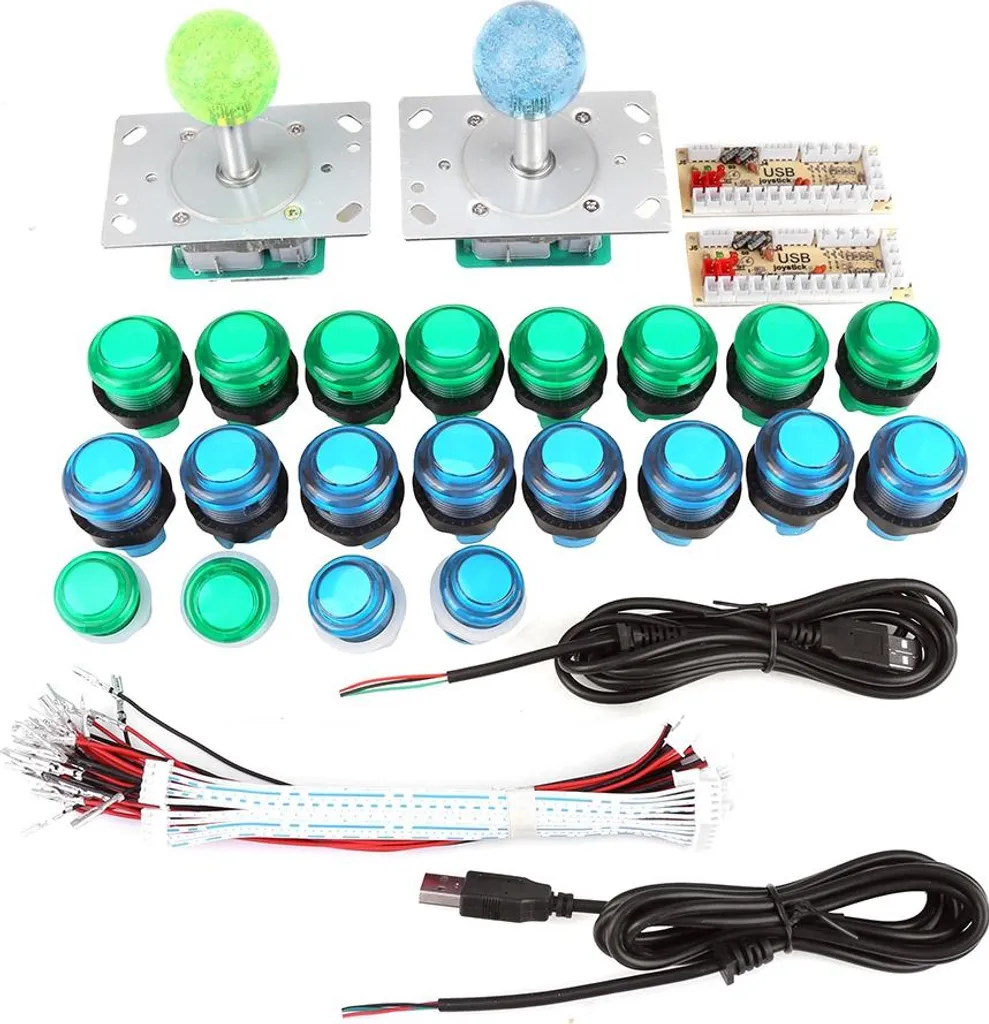 Pack Console Arcade Rétro 2 Joueurs : Joysticks et Boutons LED USB