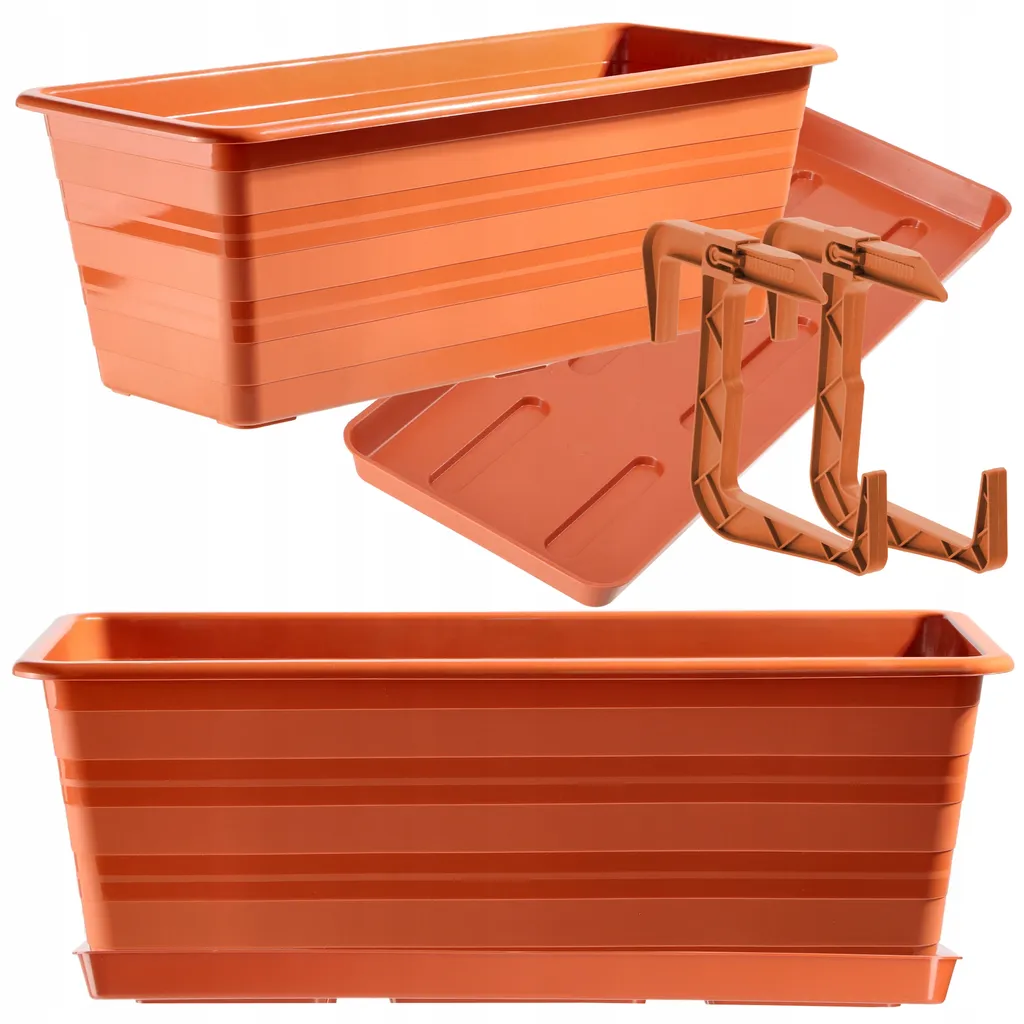 Jardinière plastique 40cm robuste Cati KADAX avec fixation et réservoir - 6