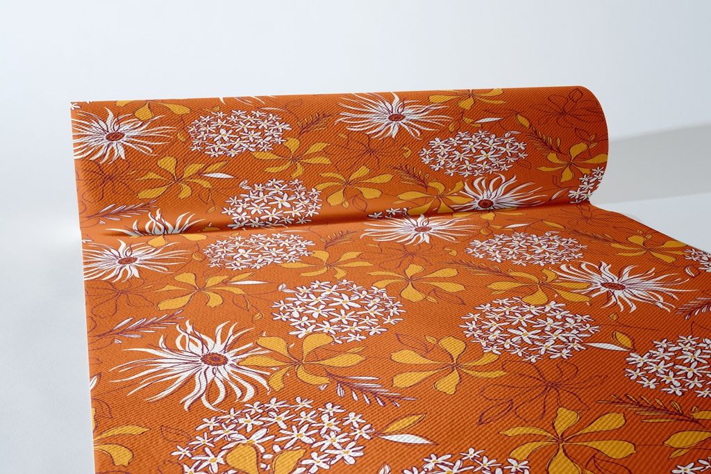 Airlaid Tischläufer Hilde in Terrakotta-Bordeaux, 40 cm x 24 m , 1 Stück - Mank - Herbst Floral