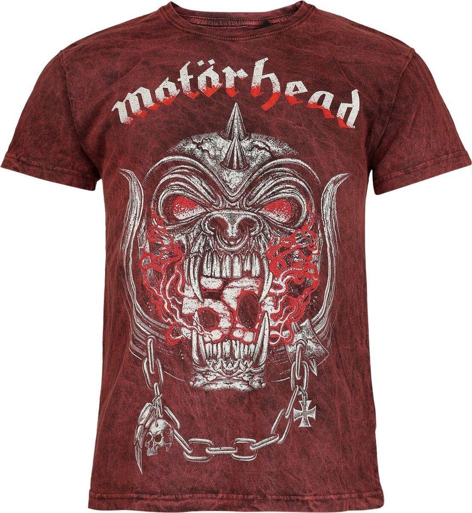 Motörhead T-Shirt Herren Warpig Flames dunkelrot M