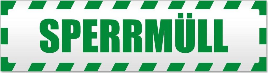 Sperrmüll gestreift Magnetschild Schild magnetisch