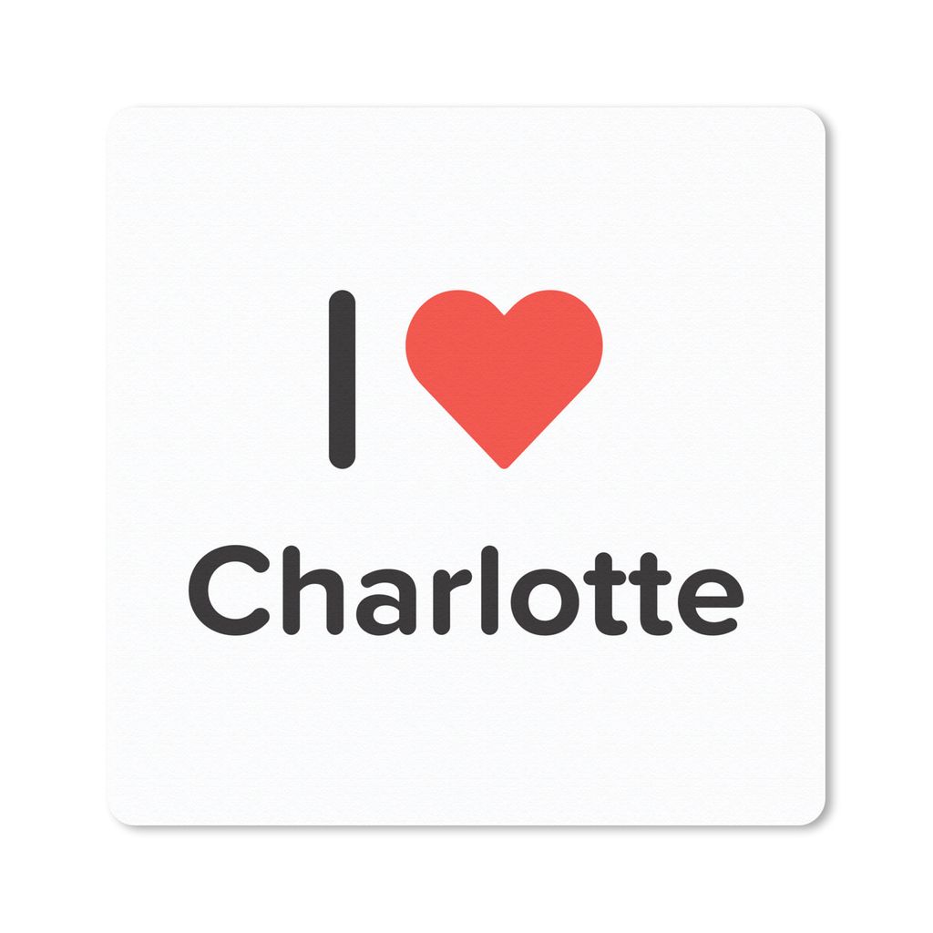 MuchoWow Mauspad Mousepad Ich liebe - Charlotte - Mädchen 30x30 cm - Mousepads - Maus Mat - Pad - Mausunterlage - Gaming