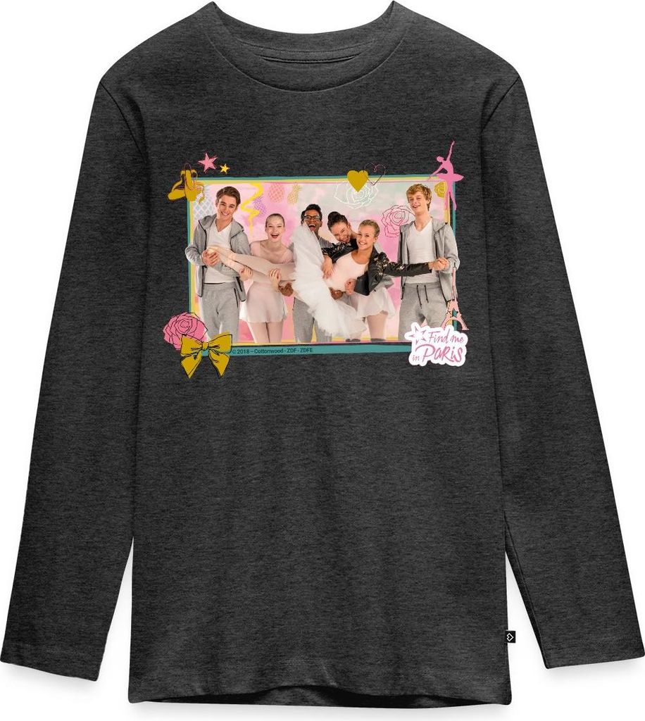 Spreadshirt Find me in Paris Charaktere Teenager Premium Langarmshirt, 146/152 (10 Jahre), Anthrazit meliert