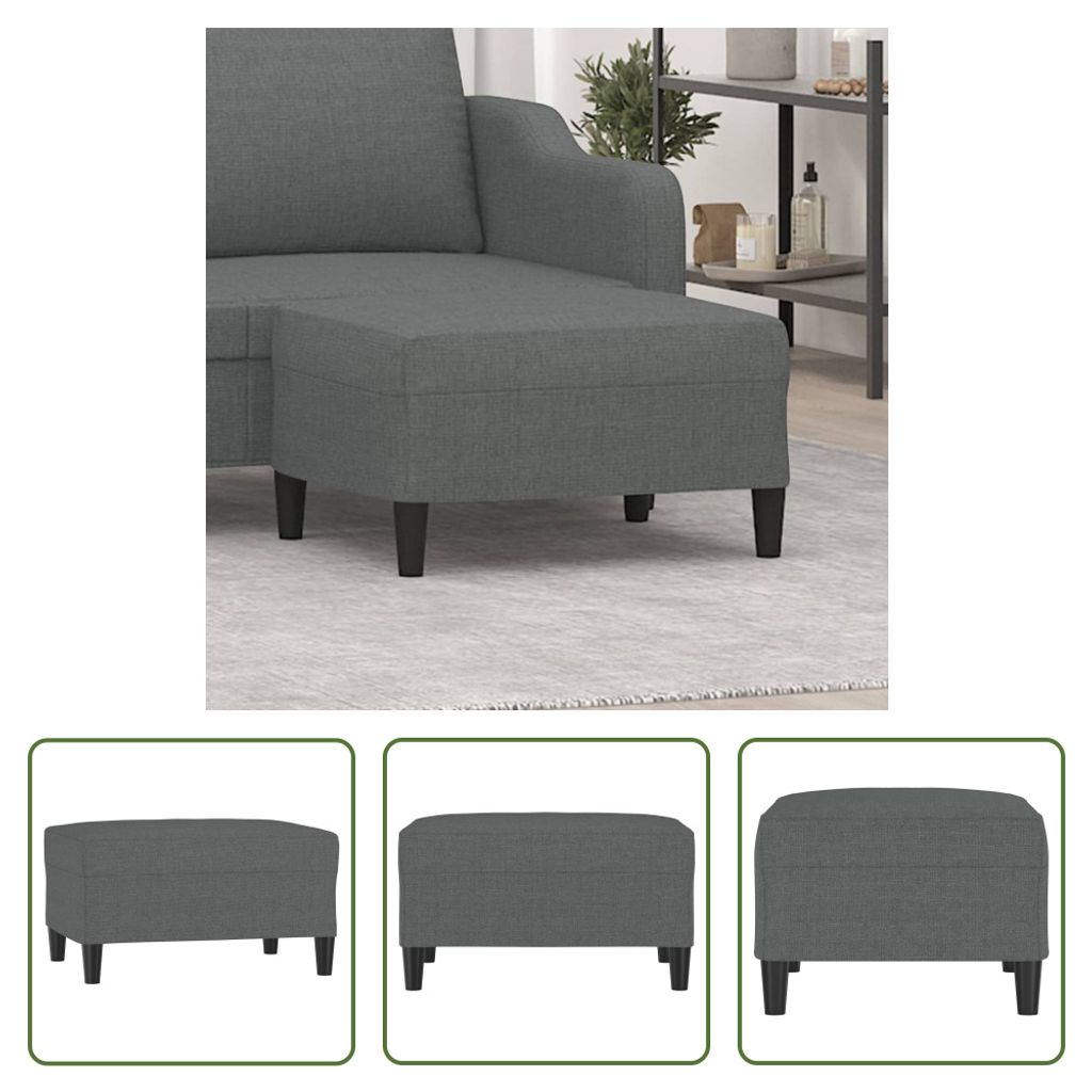 The Living Store Fußhocker Dunkelgrau 70x55x41 cm Stoff