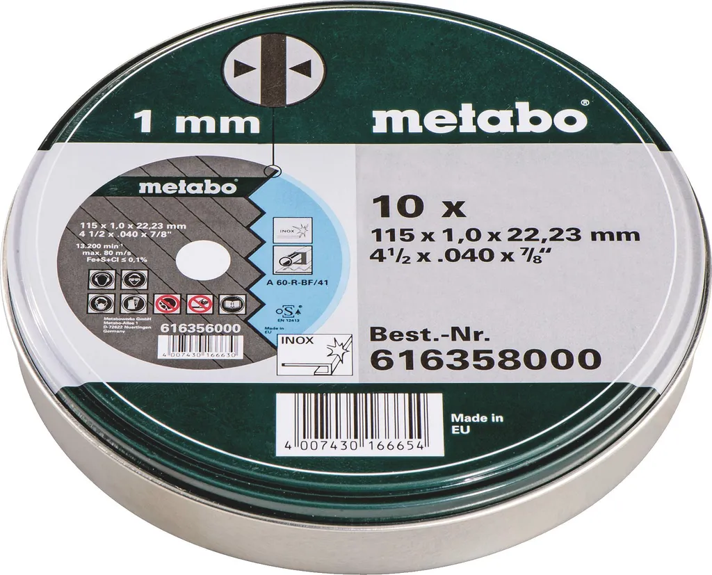 10 dischi da taglio SP 115x1.0x22.23