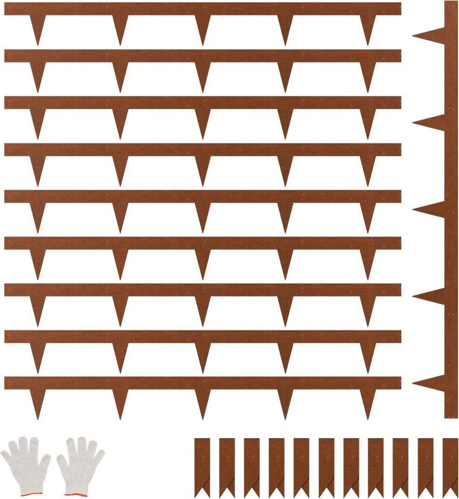 Bordures de jardin en acier, lot de 10, 40 x 4,5 pouces, Image du produit 
