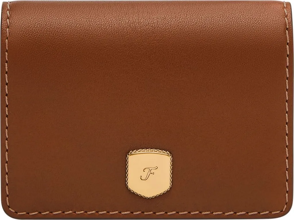Fossil Lennox Small Flap Wallet Medium Brown - Porte-monnaie Cuir Brun