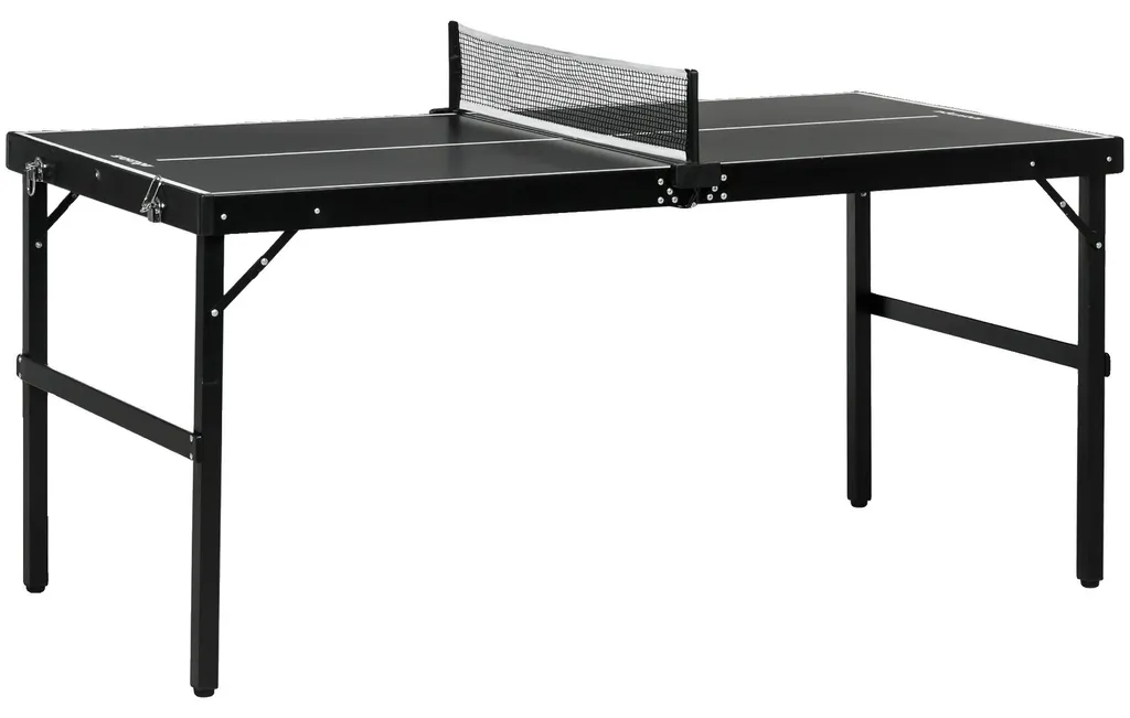 Table de ping-pong pliable en alu noir 274cm avec cadre renforcé