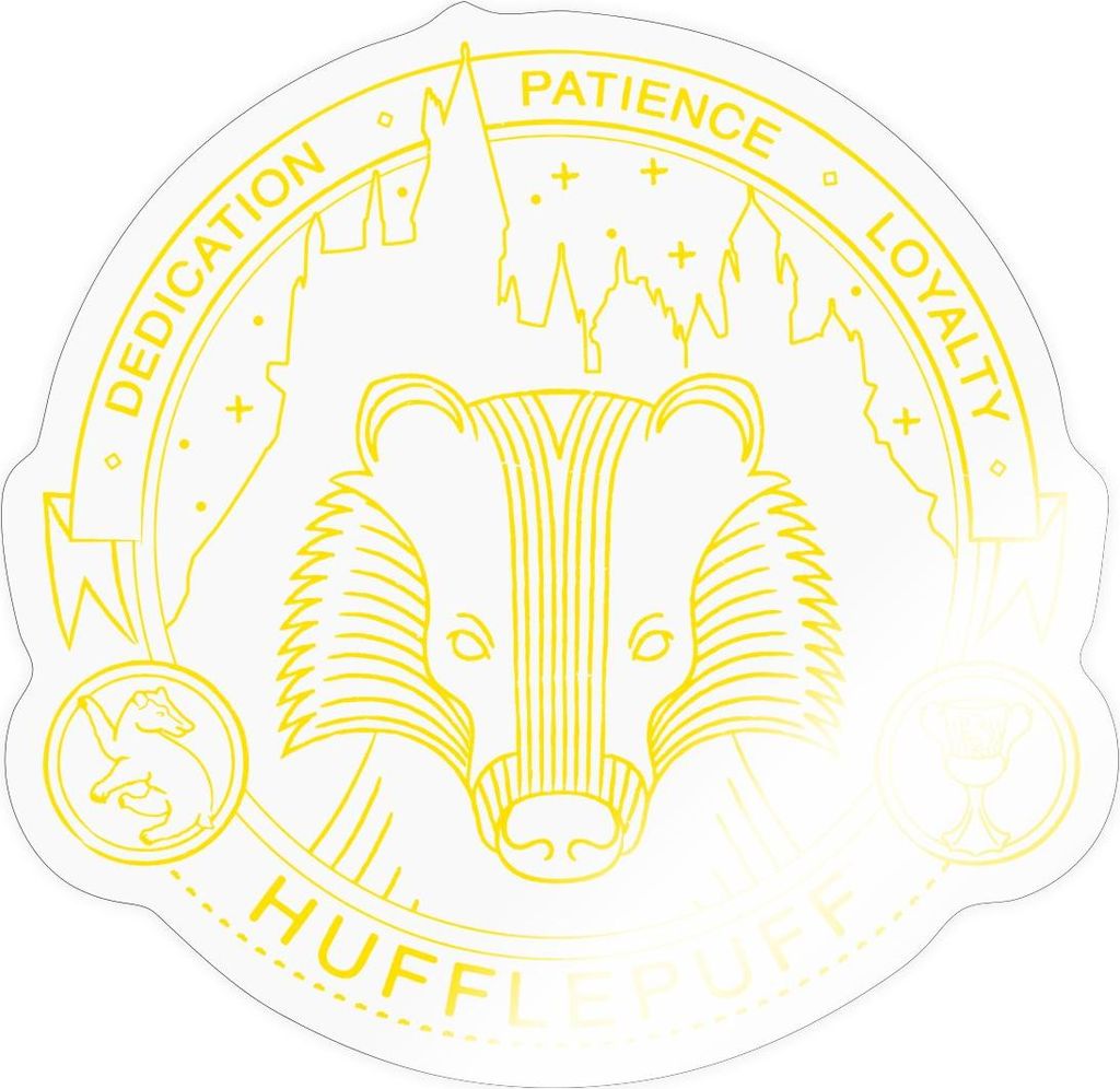 Spreadshirt Harry Potter Hufflepuff Dachs Wappen Sticker Aufkleber, 10 x 10 cm, Transparent glänzend