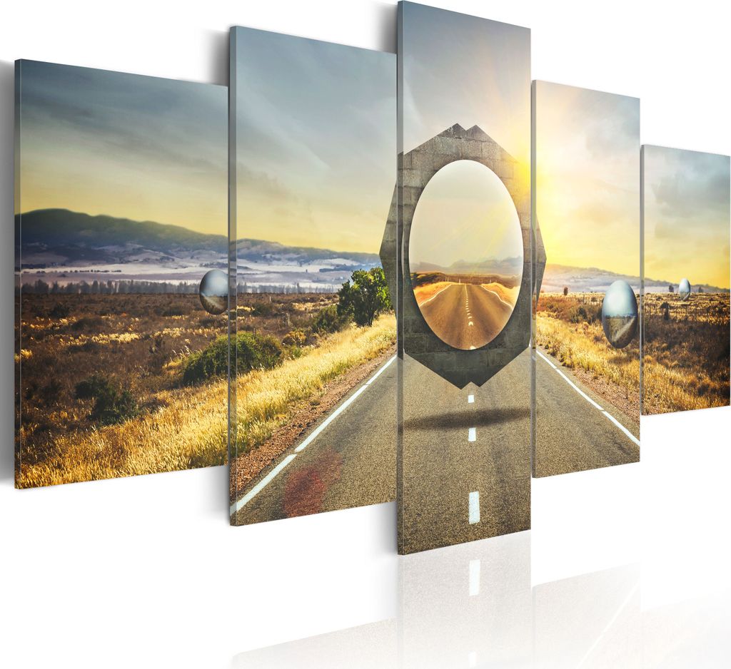 Leinwandbilder Landschaft 200x100 cm Vlies Leinwandbild 5 tlg Kunstdruck modern Wandbilder XXL Wanddekoration Design Wand Bild - Weg Natur Abstrakt...