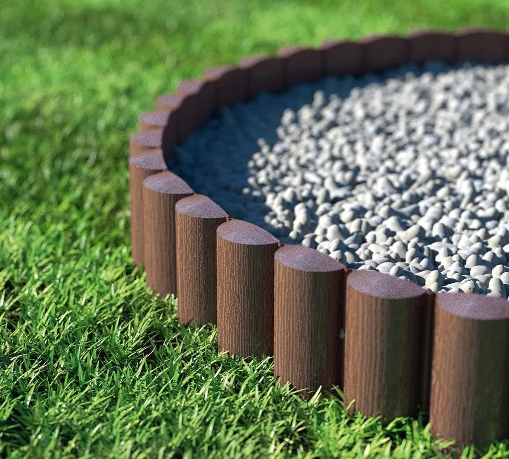 Bordure de pelouse robuste marron 8 pièces de 30cm hauteur modulables