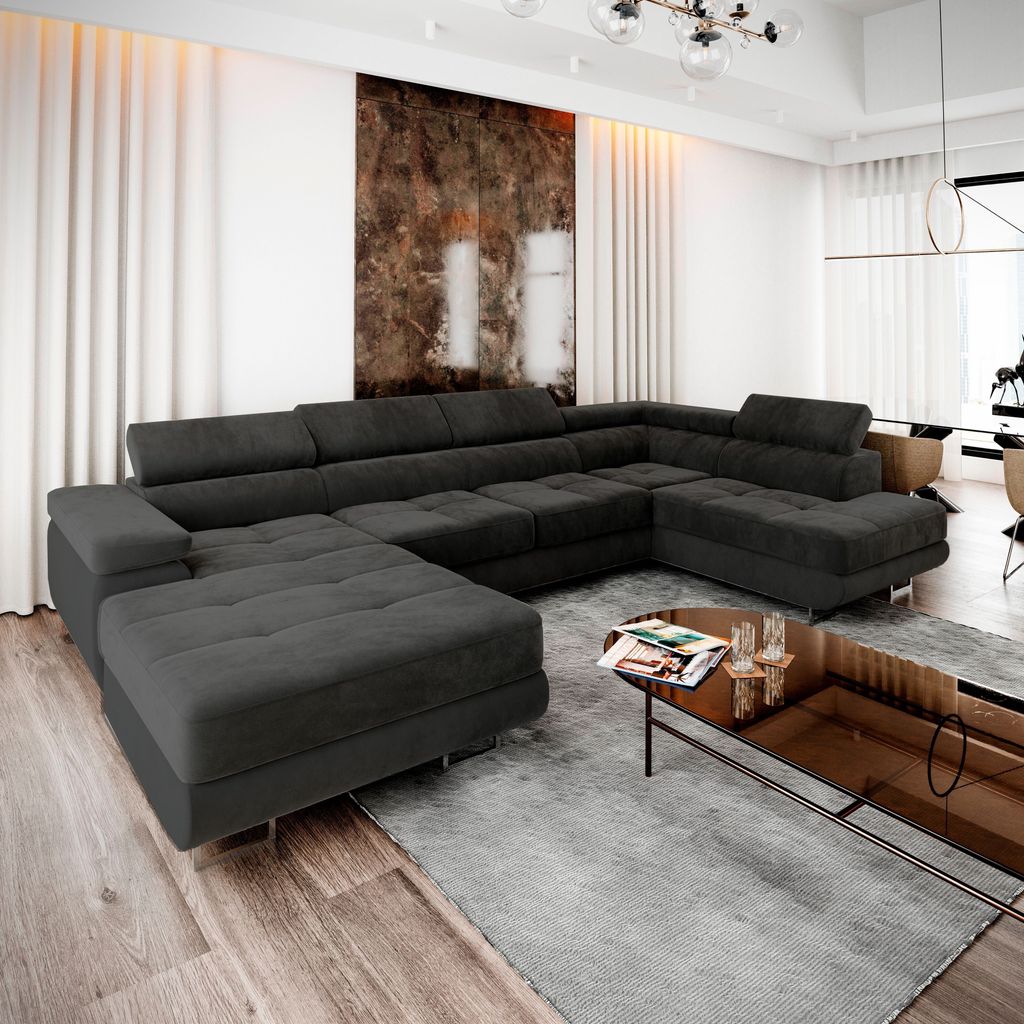 Masseno Ecksofa CASONE R-S mit Schlaffunktion U-Form, Sofa Produktbild 
