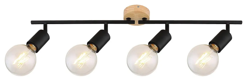Plafonnier Bandeau Pablo 3979 Rabalux Noir Mat E27 4x40W au Style Industriel