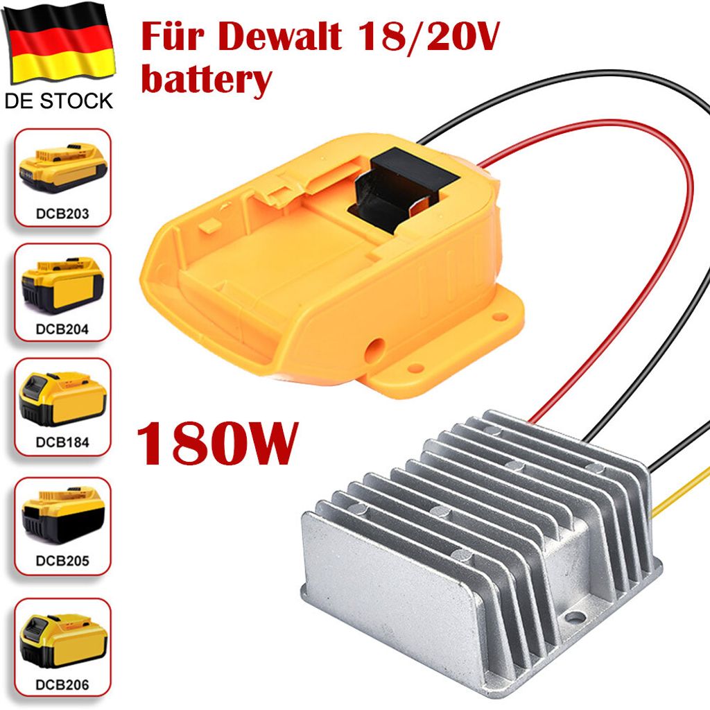 Step Down DC Spannungswandler für Dewalt 18/20V Akkus 18V auf 12V 15A Wechselrichter: 180W