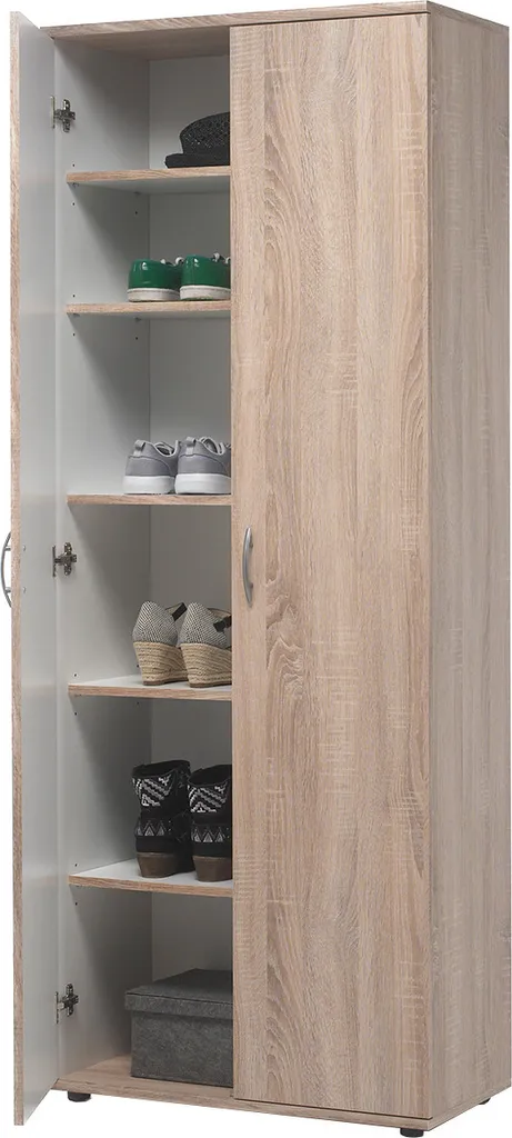 Armoire à chaussures haute Nolana en bois de chêne clair