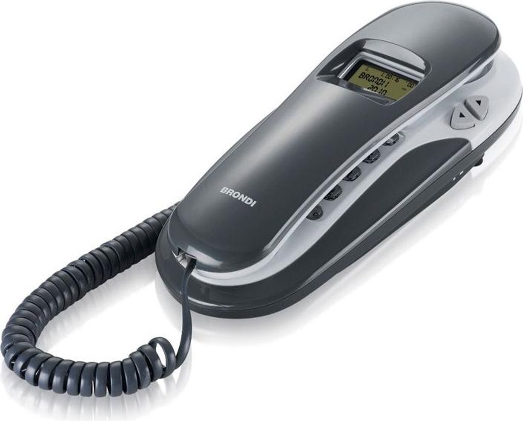 Brondi Kenoby CID Analoges Telefon mit Anrufer-ID Grau und Weiß