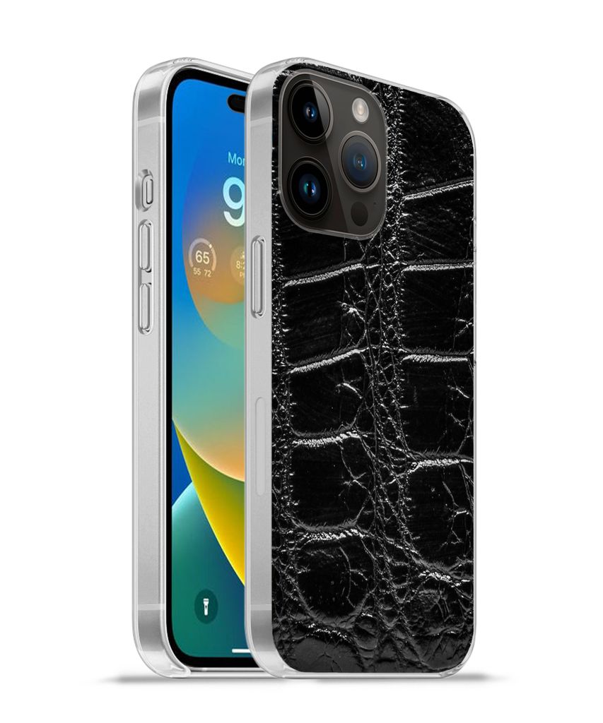 MuchoWow Handyhülle Schutzhülle Hülle für Apple iPhone 14 Pro Max Tiermuster - Krokodile - Leder Silikon Softcase Handy Hülle - Hardcover