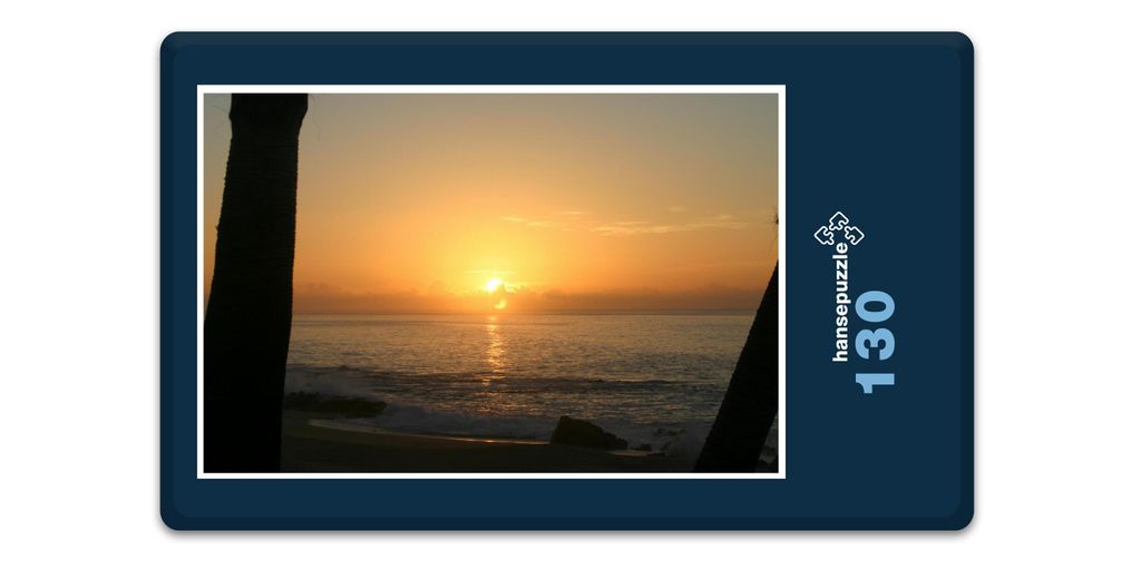 hansepuzzle 17407 - Sonnenuntergang Puzzle, 130 Teile, Reisen, 28,7 x 20,0cm mit hochwertiger Aufbewahrung, Kartonbox & Beutel