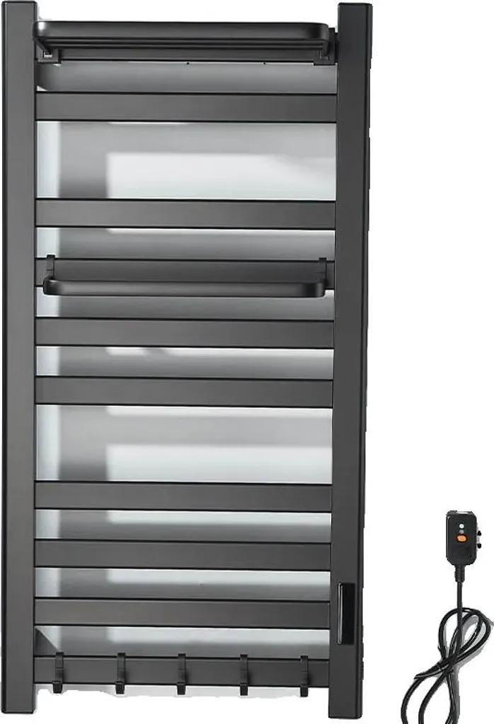 Radiateur sèche-serviette électrique mural noir, commande intelligente