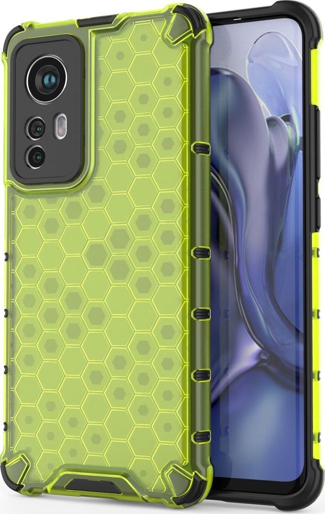Mobigear Honeycomb Xiaomi 12X Hülle Hardcase Backcover Stoßfest - Grün