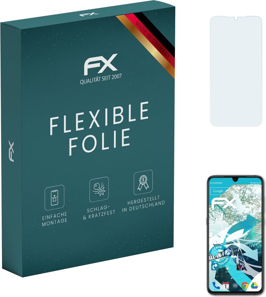 atFoliX FX-ActiFleX 3x Schutzfolie kompatibel mit Xiaomi Mi 9 Pro 5G Folie