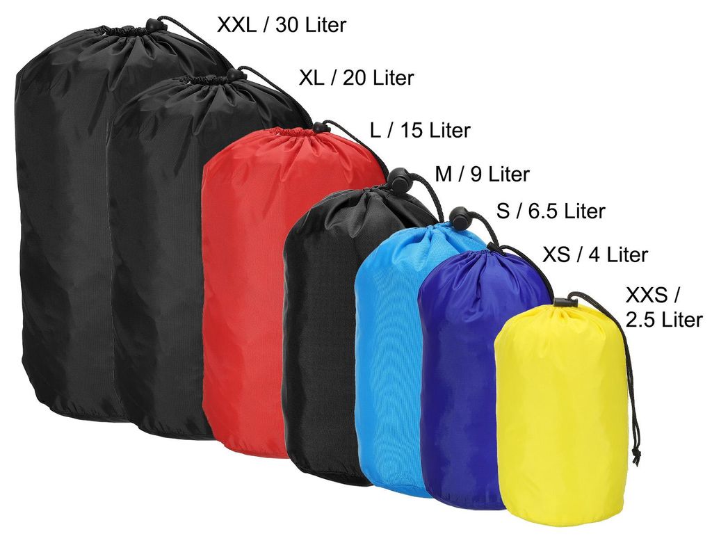 Kordelzugbeutel, 9 x 16 Zoll Packsack Wasserdichter Outdoor-Aufbewahrungssack aus ultraleichtem Nylon mit Zugband und Staubschutzklappe fš¹r Camp...