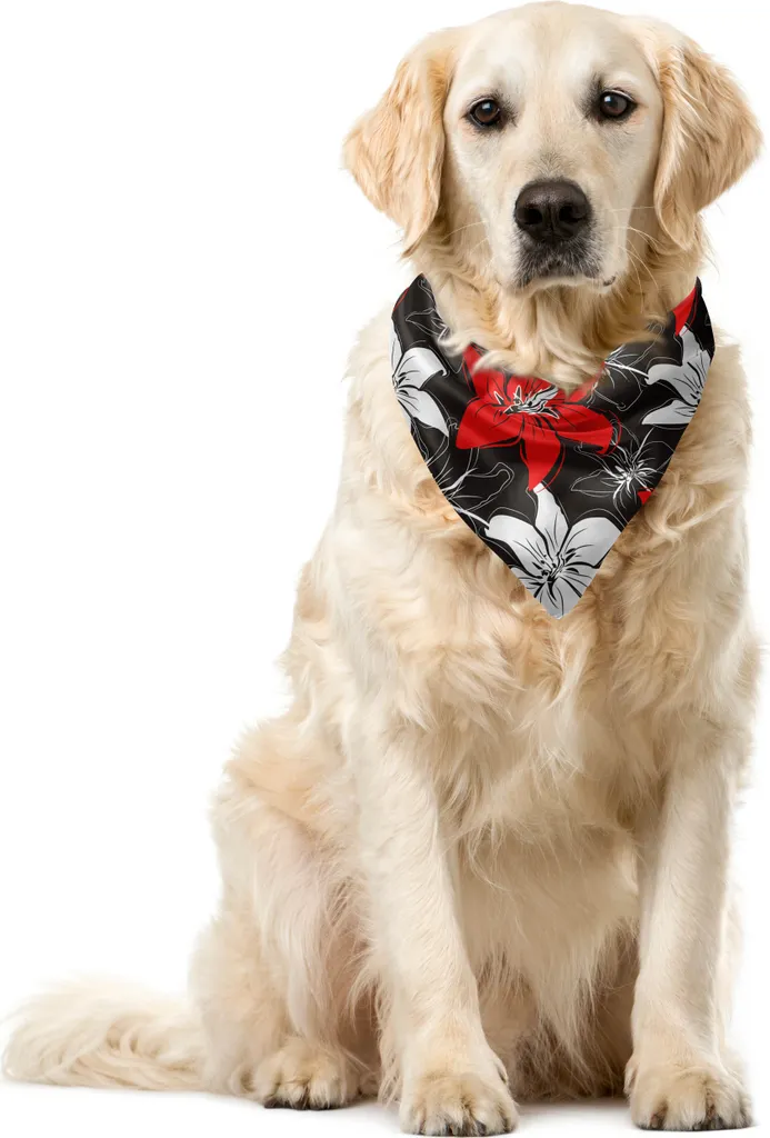 Accessorio Pet ABAKUHAUS 40x40 cm - Arte Floreale Nera e Rossa
