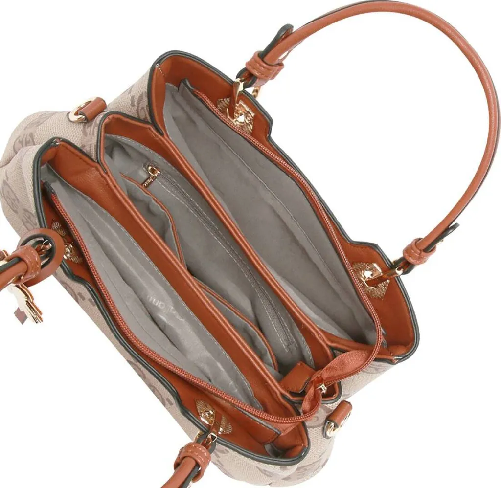 Gallantry, borsa da donna con stampa e tracolla, marrone - 6