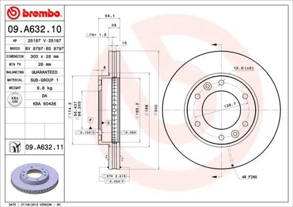 Disque de frein haute teneur en carbone Brembo pour Carnival VQ