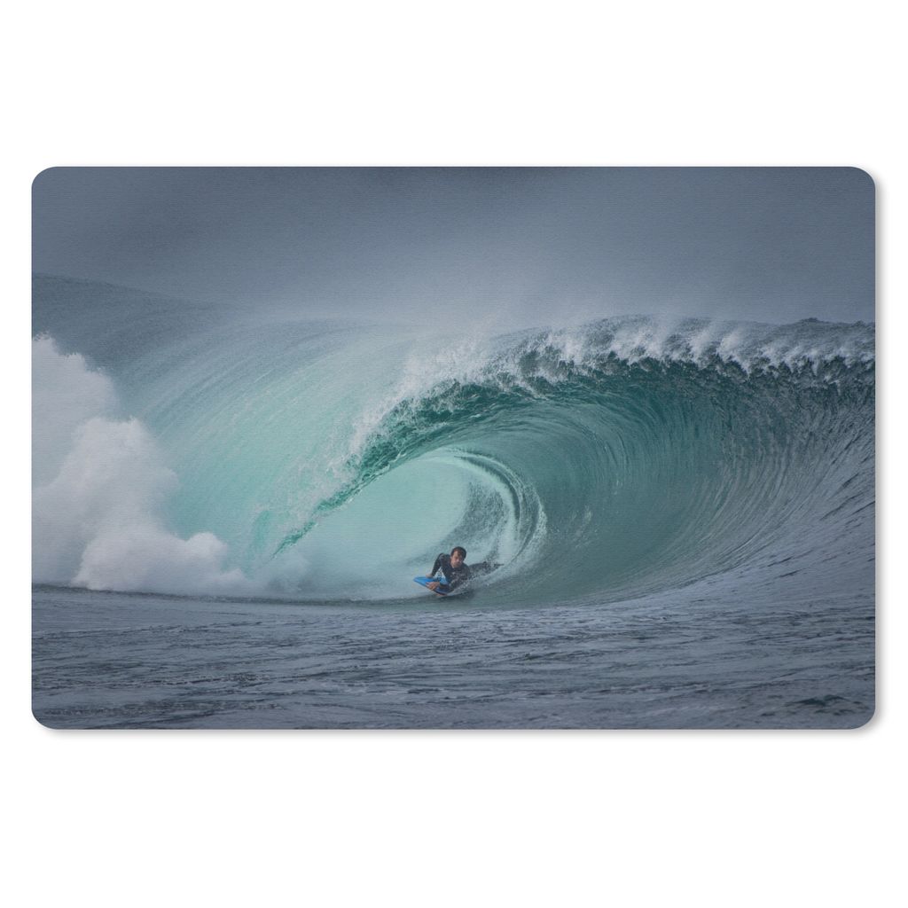 MuchoWow Schreibtischunterlage Surfer in großer Welle 60x40 cm - XXL Mauspad - Großes Mauspad