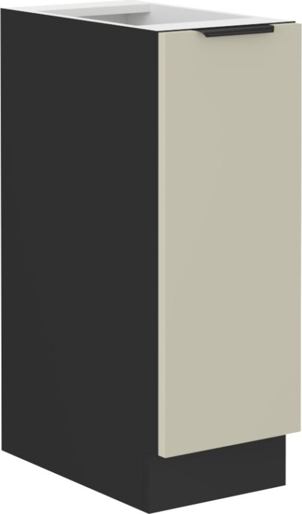 Ausziehschrank AGAFIJA – Breite 30 cm, Cashmere / Schwarz