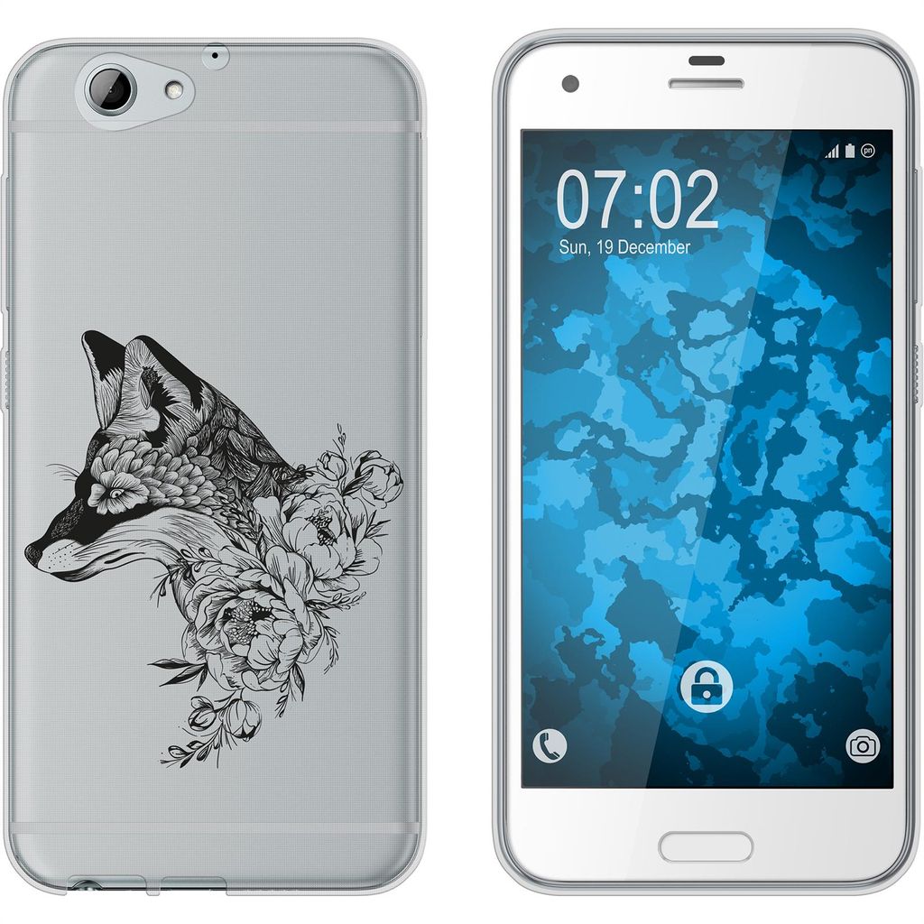 PhoneNatic Case kompatibel mit HTC One A9s Silikon-Hülle Floral Fuchs M1-1