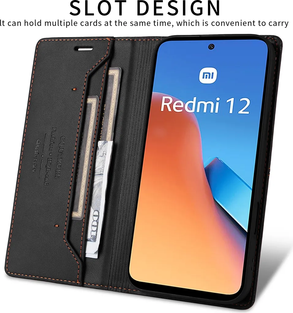 Custodia Portafoglio TEYYOS In Pelle PU Per Xiaomi Poco M6 Pro 4G | Verde | Con Slot Carte E Chiusura Magnetica