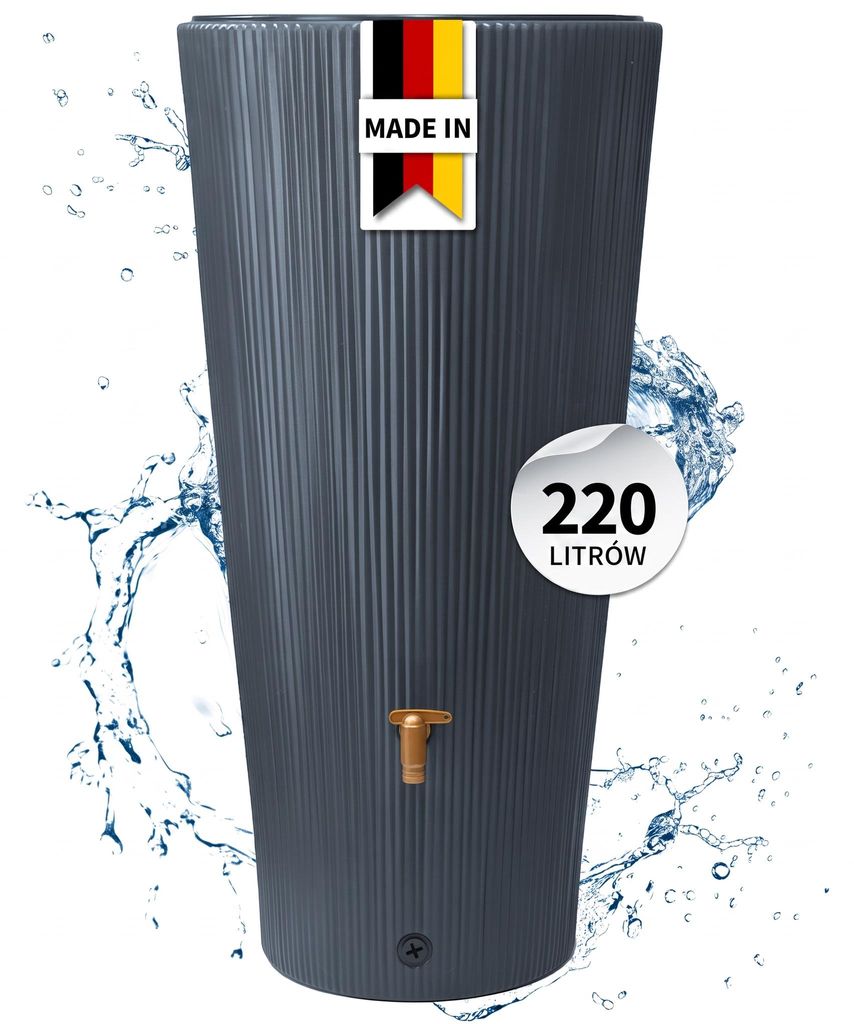 4rain VASO DECOR 2w1 zbiornik na deszczówkę 220 l, graphite Zdjęcie produktu  Obraz wygenerowany przez AI