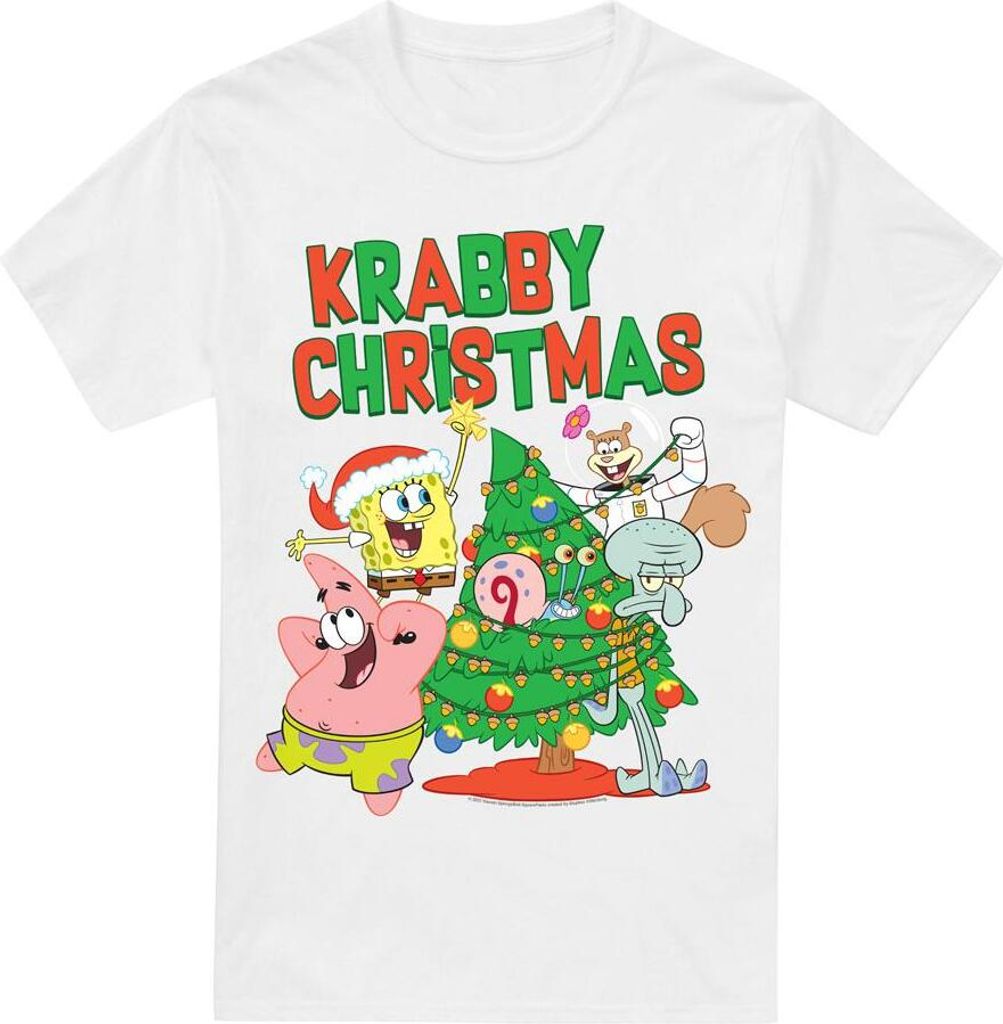 SpongeBob SquarePants - "Decorating" T-Shirt für Herren TV6365 (S) (Weiß)
