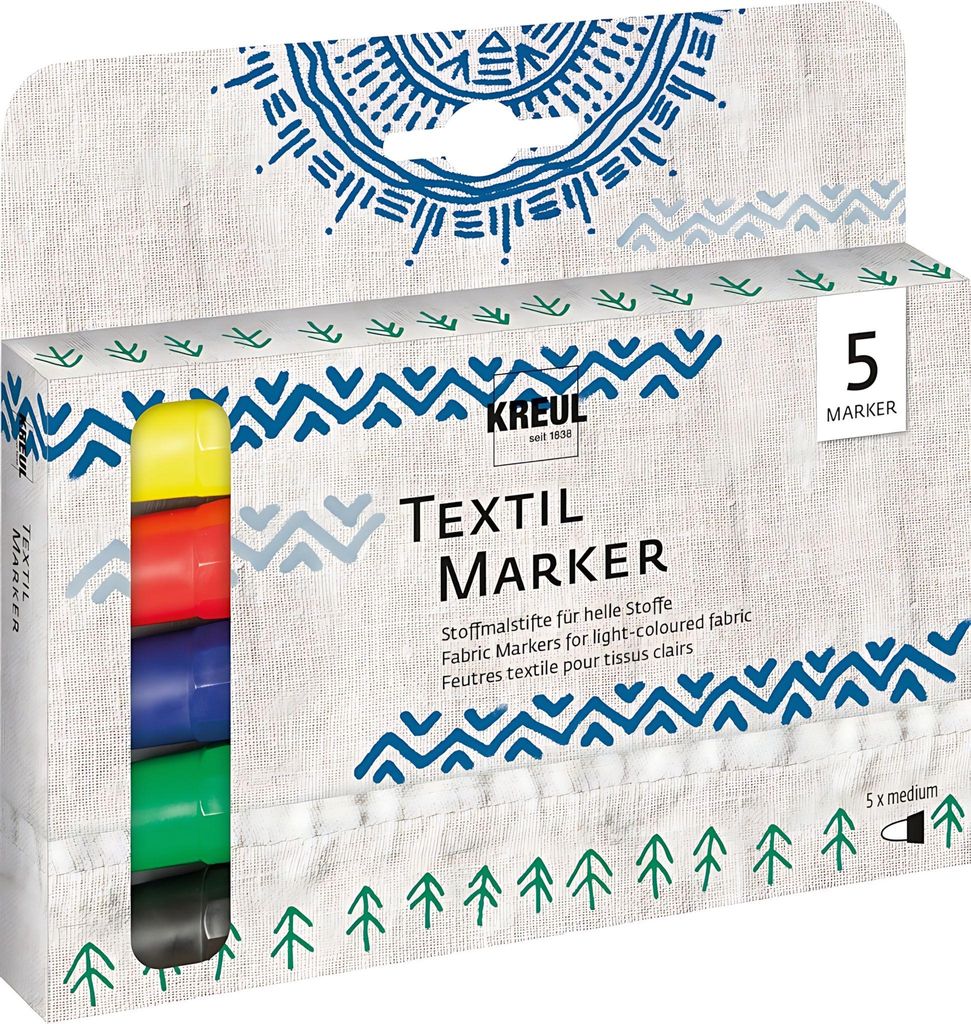 KREUL Textilmarker JAVANA "texi mäx medium" 5er Set