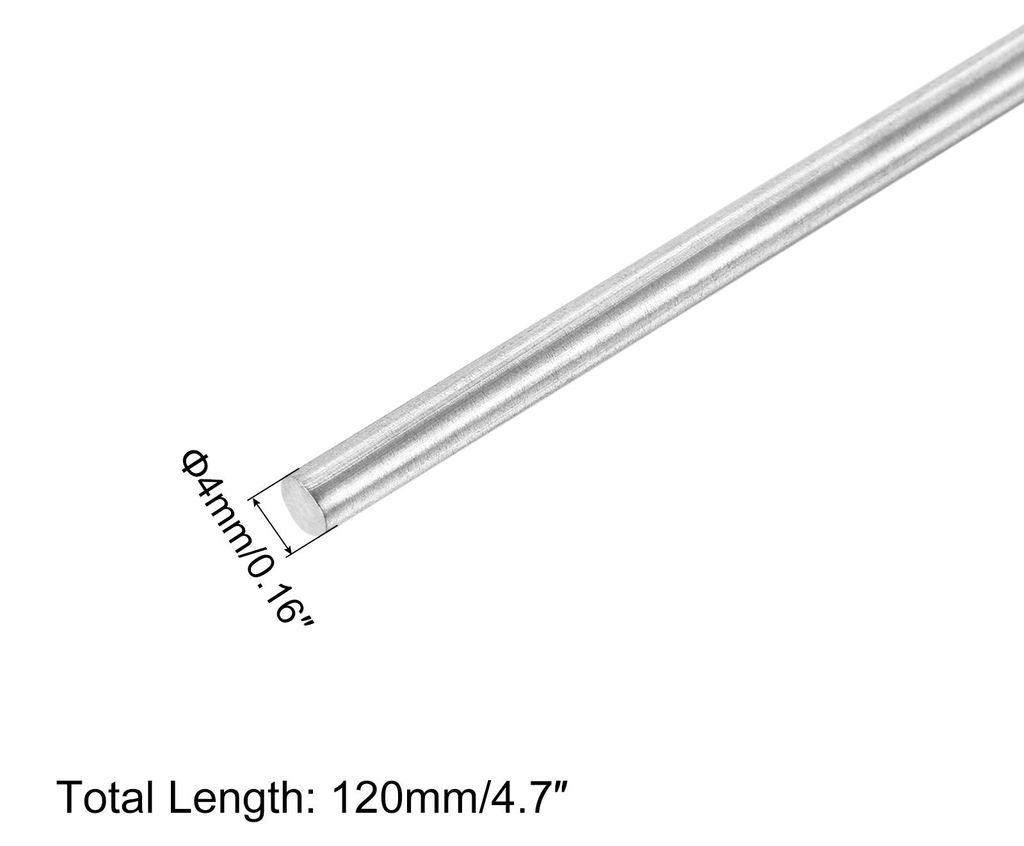 4 Stš¹ck 304 Metallstangen Garten, 4mm x 120mm Metallst?be fš¹r DIY Handwerk, Motorrad, Deko, Garten