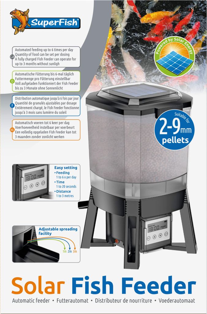 SuperFish 06090075, Teichfischfutterautomat, 6 l, 3 m, 1 Produktbild 