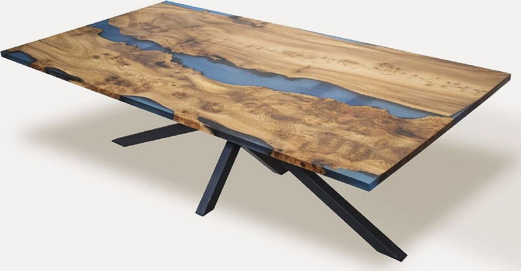 Casa Padrino Luxus Esstisch Braun / Blau / Schwarz 250 cm Produktbild 