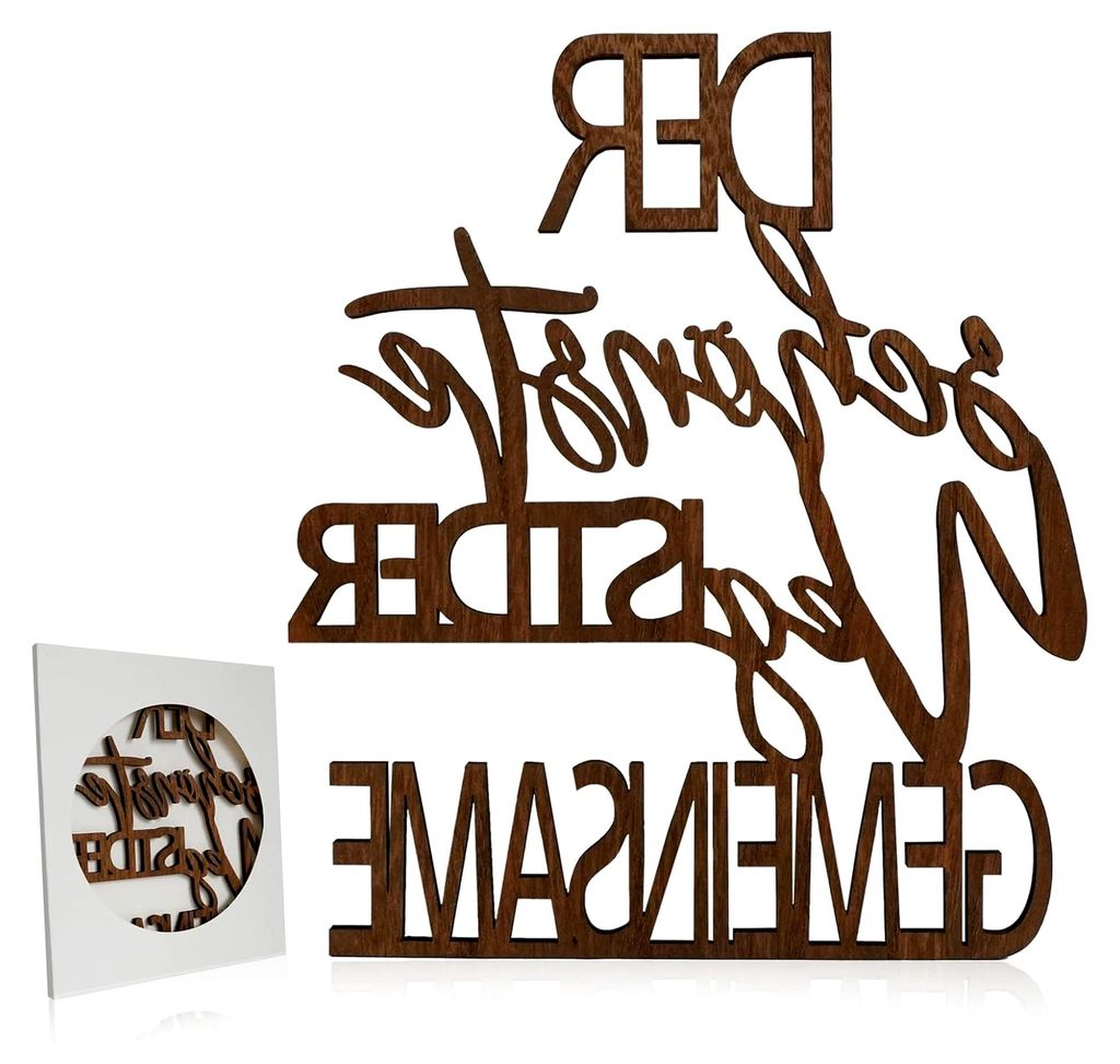 23 x 19,7 cm Holzschriftzug - Der schönste Weg ist der gemeinsame: Holzschriftzug für Hochzeiten, Wanddekoration für Wohnzimmer, Geschenke für ...