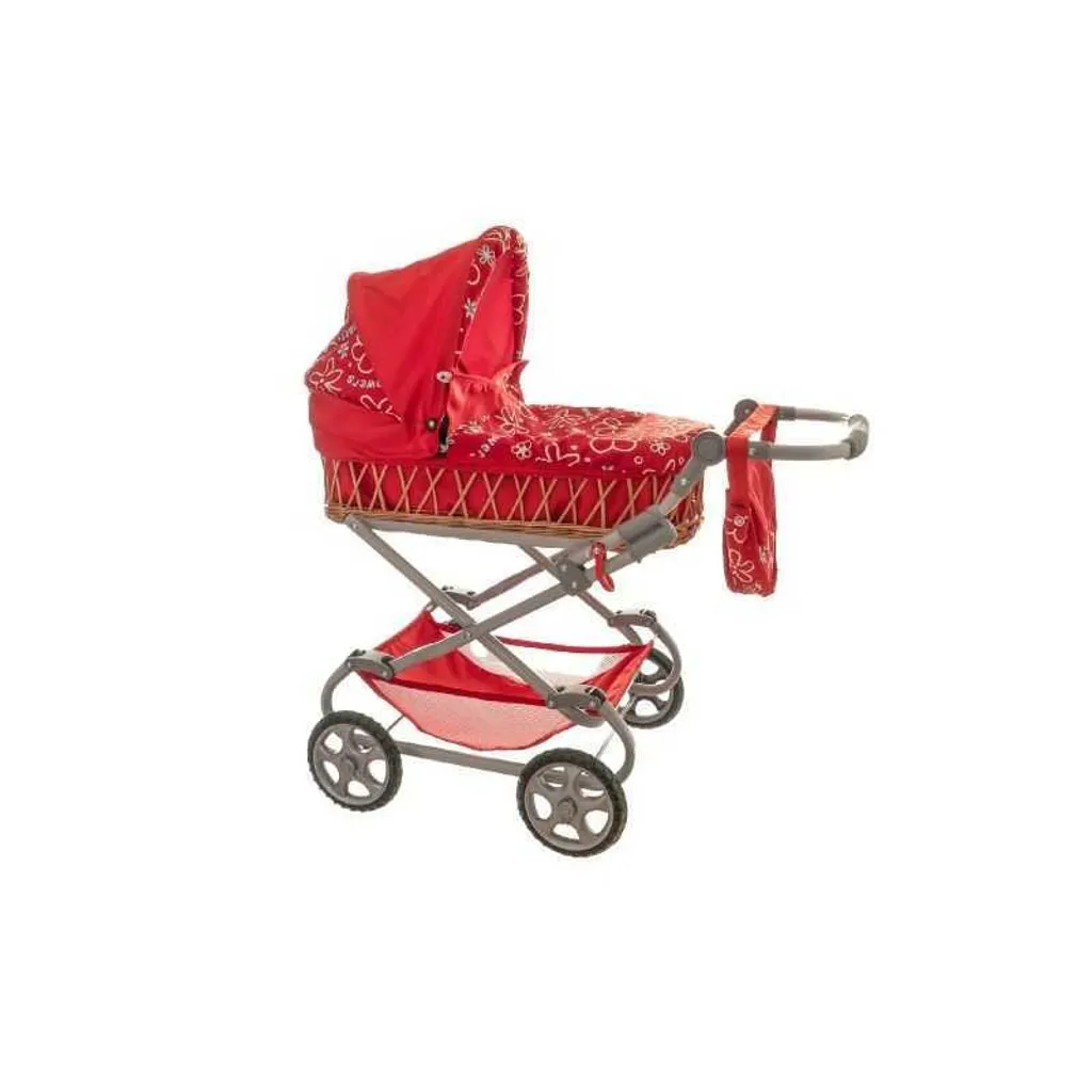 Lit d'appoint bébé Micro Monika en osier rose gris pour chambre 90cm
