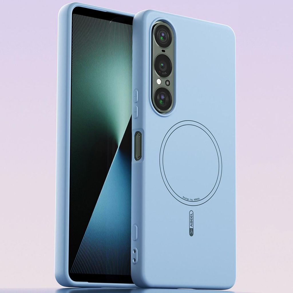 Magnetische Handyhülle für Sony Xperia 1 VII, MagSafe kompatible, Flüssig Silikon Stoßfest Kratzfest Hülle Blau