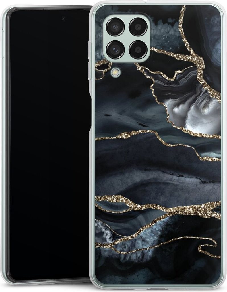 DeinDesign Handyhülle für Samsung Galaxy M53 5G Silikon Hülle Case Smartphone Schutzhülle Glitzer Look Marmor Trends