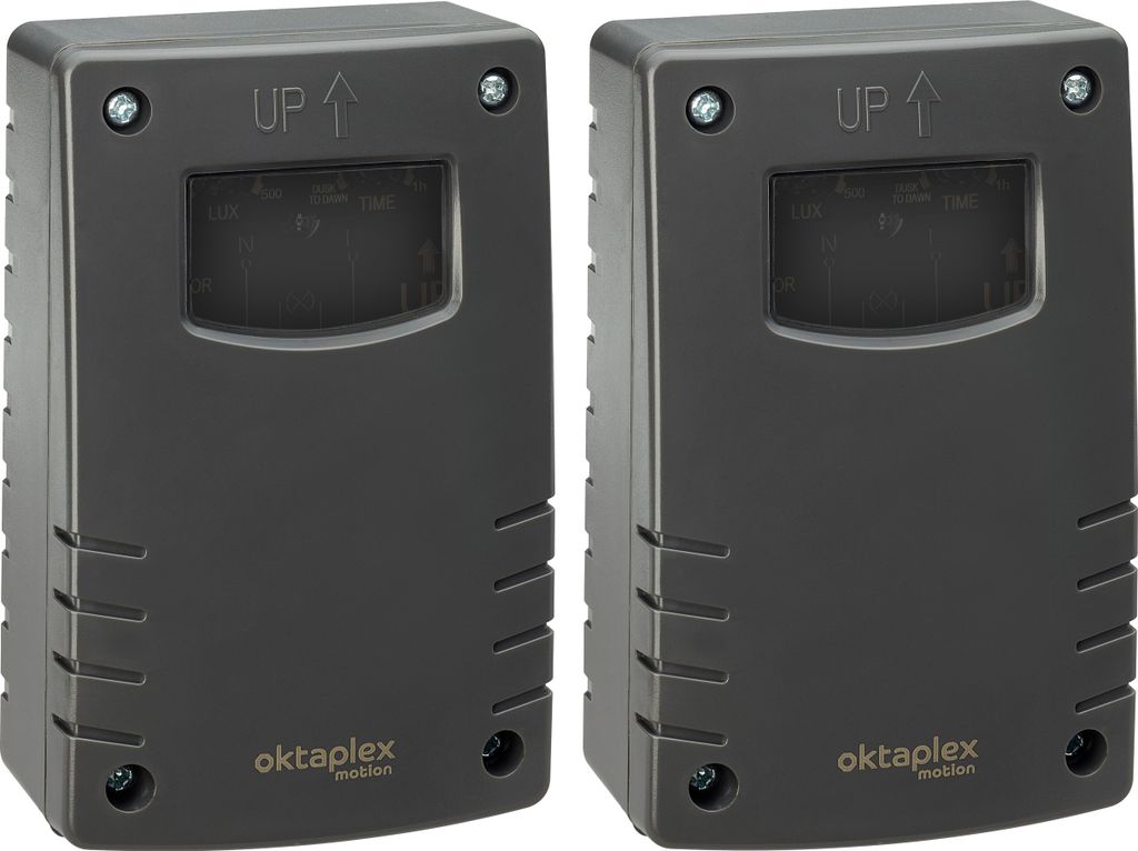 2x Oktaplex Dämmerungssensor außen IP65 Dämmerungsschalter mit Timer 230V anthrazit