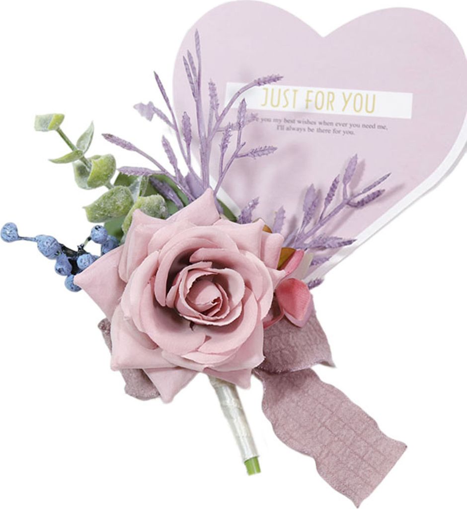 Corsage Blume mit Band Faux Pearl High Simulation Romantische Hochzeitsdekoration Braut Brautmädchen Mädchen Corsage Armband Blume Lady Accessoir...